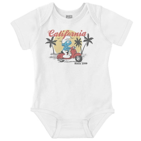 The Smurfs California Moped Adventure Romper Boys or Girls Infant Baby Brisco Brands 24M