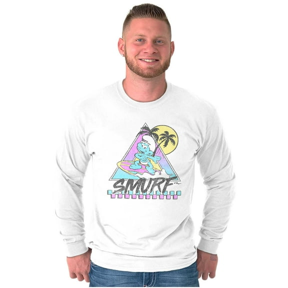 The Smurfs Cartoon Beach Vacation Long Sleeve TShirt Men Women Brisco Brands S