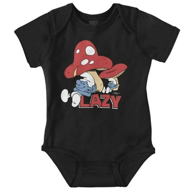 The Smurfs Cartoon Lazy Mushroom Nap Romper Boys or Girls Infant Baby Brisco Brands NB