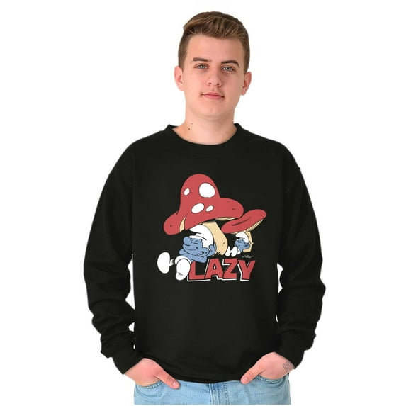 The Smurfs Cartoon Lazy Mushroom Nap Sweatshirt for Men or Women Brisco Brands S