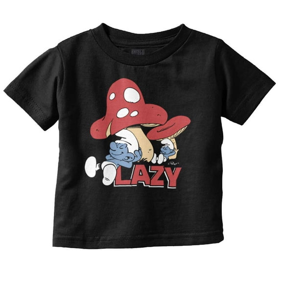 The Smurfs Cartoon Lazy Mushroom Nap Toddler Boy Girl T Shirt Infant Toddler Brisco Brands 18M