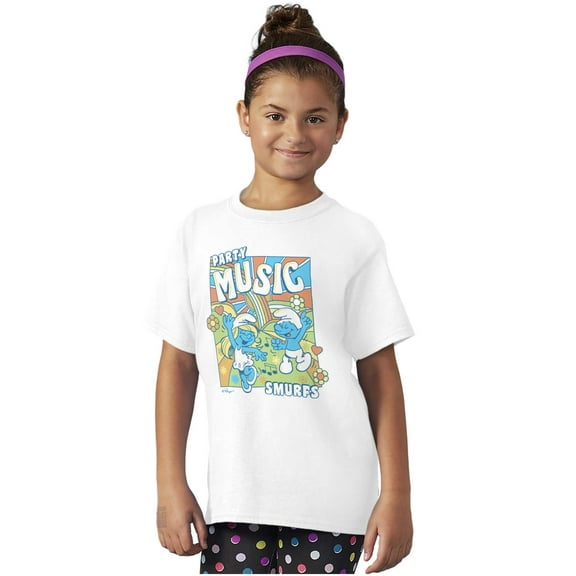The Smurfs Cartoon Party Music Girls Kids T Shirt Tees Teen Brisco Brands S