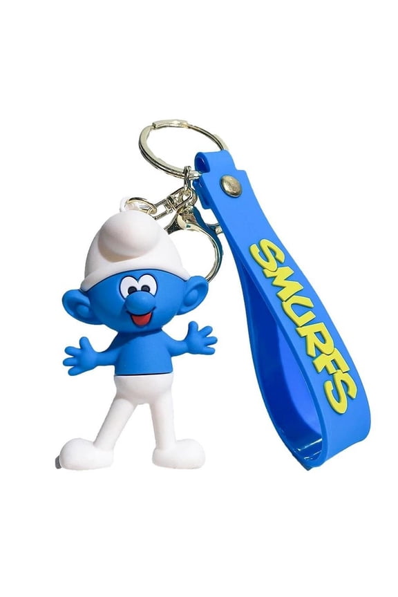 The Smurfs Character Silicone 3D Charm Keychain Keyring
