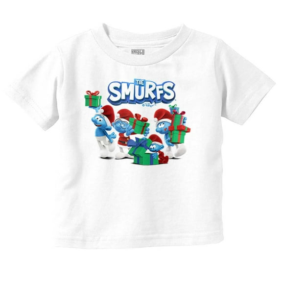 The Smurfs Christmas Holiday Presents Toddler Boy Girl T Shirt Infant Toddler Brisco Brands 6M