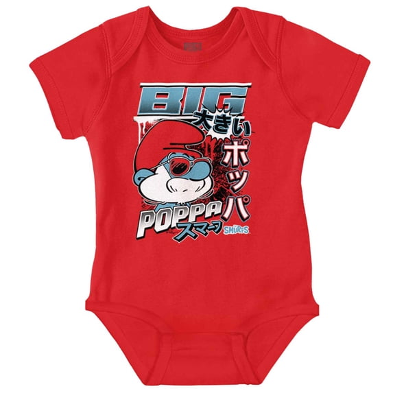 The Smurfs Cool Kanji Big Poppa Bodysuit Jumper Boys Infant Baby Brisco Brands NB