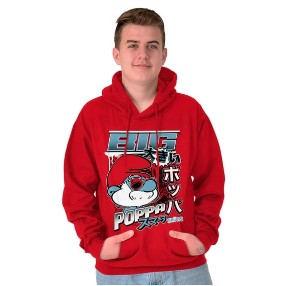 The Smurfs Cool Kanji Big Poppa Hoodie Hooded Sweatshirt Men Brisco Brands S
