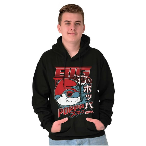 The Smurfs Cool Kanji Big Poppa Hoodie Hooded Sweatshirt Men Brisco Brands X