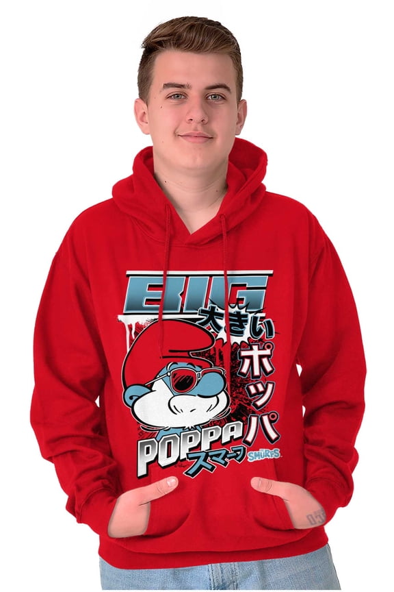 The Smurfs Cool Kanji Big Poppa Men Big & Tall Graphic Hoodie Brisco Brands 3X