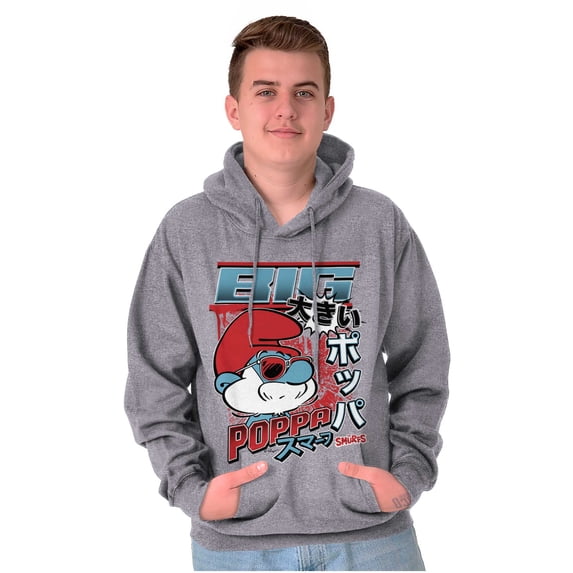 The Smurfs Cool Kanji Big Poppa Men Big & Tall Graphic Hoodie Brisco Brands 5X