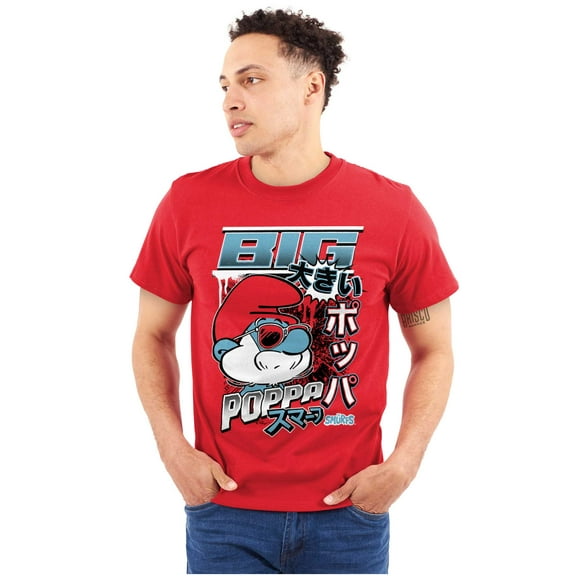 The Smurfs Cool Kanji Big Poppa Men Big & Tall Graphic Tee Brisco Brands 2X