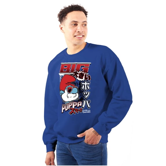 The Smurfs Cool Kanji Big Poppa Men Big & Tall Sweatshirt Brisco Brands 5X
