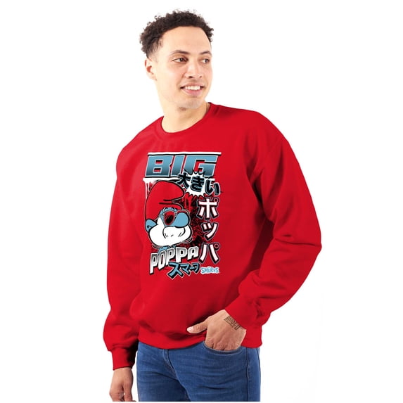 The Smurfs Cool Kanji Big Poppa Men Big & Tall Sweatshirt Brisco Brands 5X