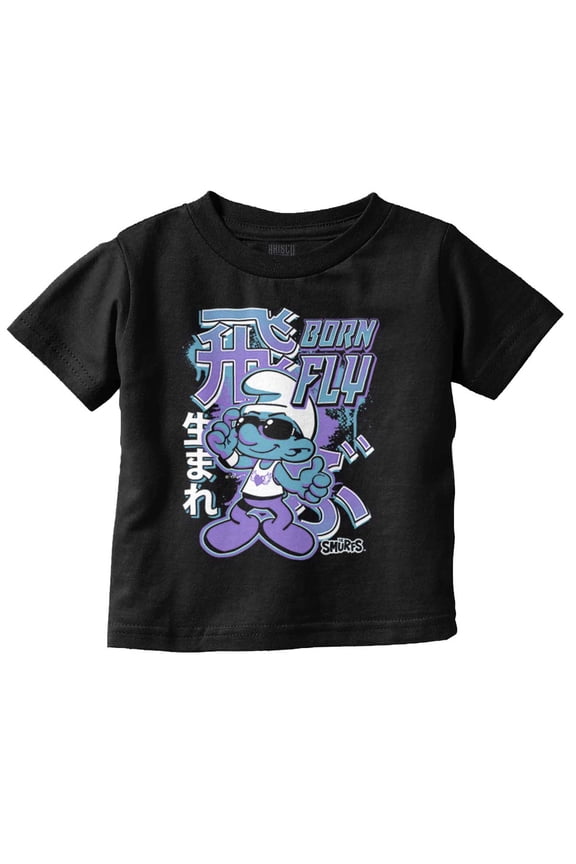 The Smurfs Cool Kanji Born Fly Toddler Boy Girl T Shirt Infant Toddler Brisco Brands 18M