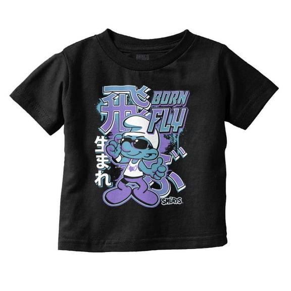 The Smurfs Cool Kanji Born Fly Toddler Boy Girl T Shirt Infant Toddler Brisco Brands 6M