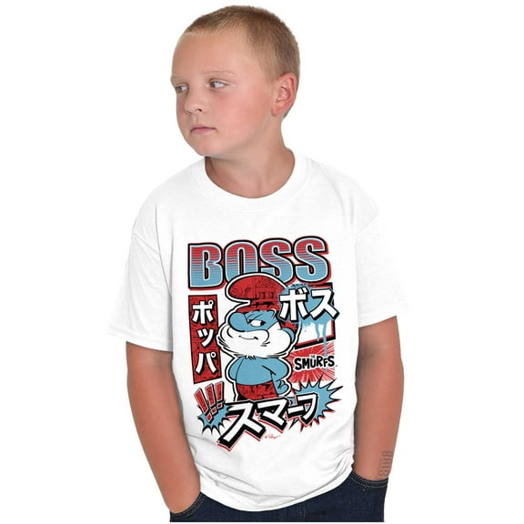 The Smurfs Cool Kanji Boss Papa Boys Kids T Shirt Tees Tops Teen Brisco Brands X
