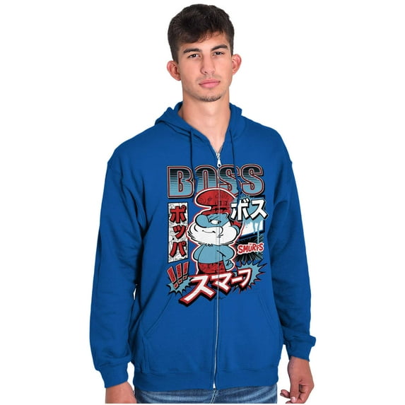 The Smurfs Cool Kanji Boss Papa Men Big & Tall Zip Hoodie Brisco Brands 5X