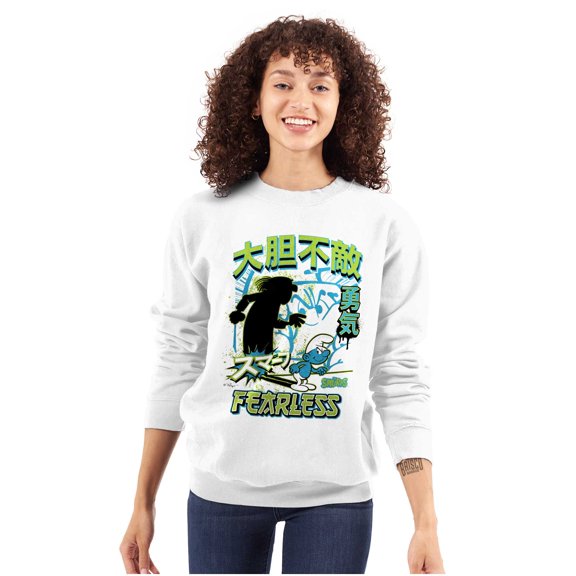 The Smurfs Cool Kanji Fearless Sweatshirt for Men or Women Brisco Brands S