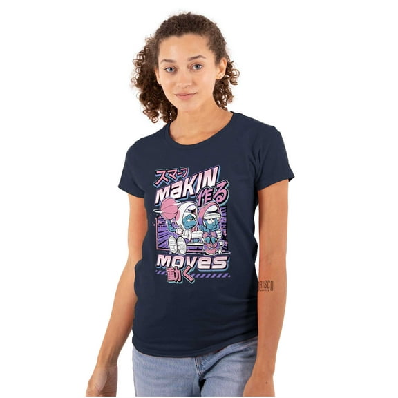 The Smurfs Cool Kanji Makin Moves Women's Plus Size Shirt Brisco Brands 2X