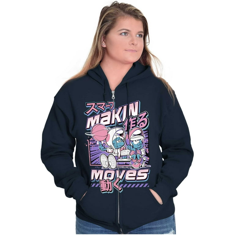 The Smurfs Cool Kanji Makin Moves Zip Up Hoodie Men s Women s