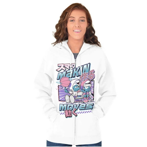 The Smurfs Cool Kanji Makin Moves Zip Up Hoodie Men's Women's Brisco Brands X