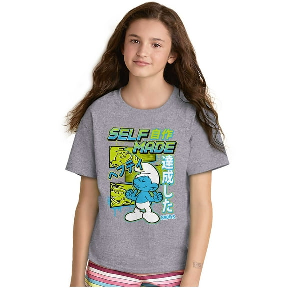 The Smurfs Cool Kanji Self Made Crewneck T Shirts Boy Girl Teen Brisco Brands L