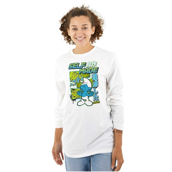 The Smurfs Cool Kanji Self Made Long Sleeve TShirt Men Women Brisco Brands X