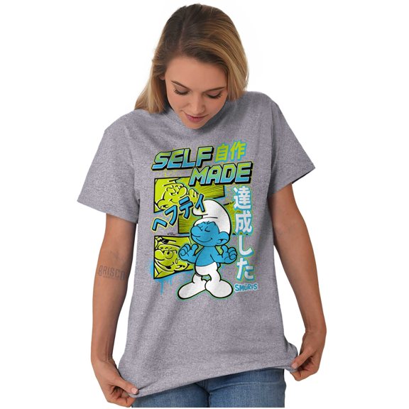 The Smurfs Cool Kanji Self Made Men's Graphic T Shirt Tees Brisco Brands M