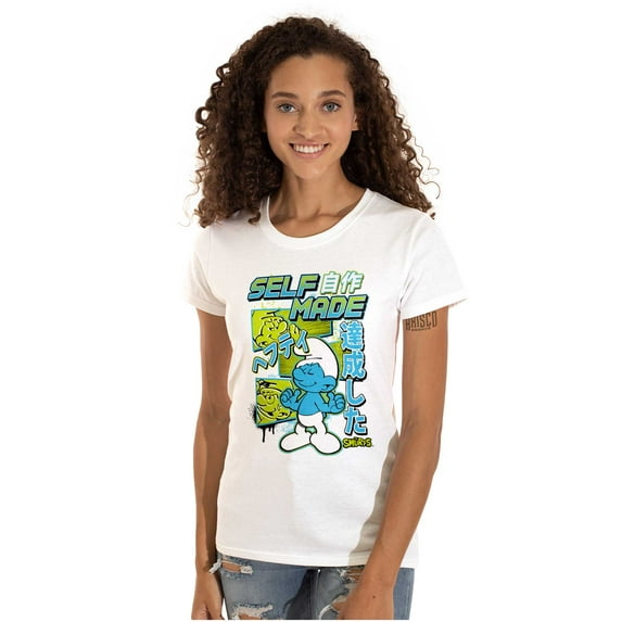 The Smurfs Cool Kanji Self Made Women's Plus Size Shirt Brisco Brands 2X