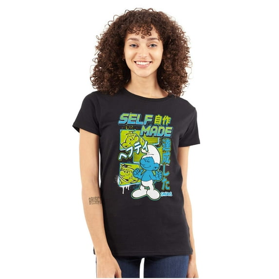 The Smurfs Cool Kanji Self Made Women's Plus Size Shirt Brisco Brands 3X