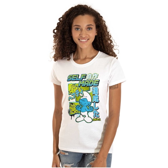 The Smurfs Cool Kanji Self Made Women's T Shirt Ladies Tee Brisco Brands L
