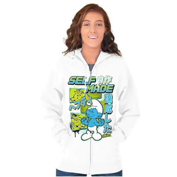 The Smurfs Cool Kanji Self Made Zip Up Hoodie Men's Women's Brisco Brands L