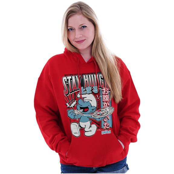 The Smurfs Cool Kanji Stay Hungry Hoodie Sweatshirt Women Men Brisco Brands L
