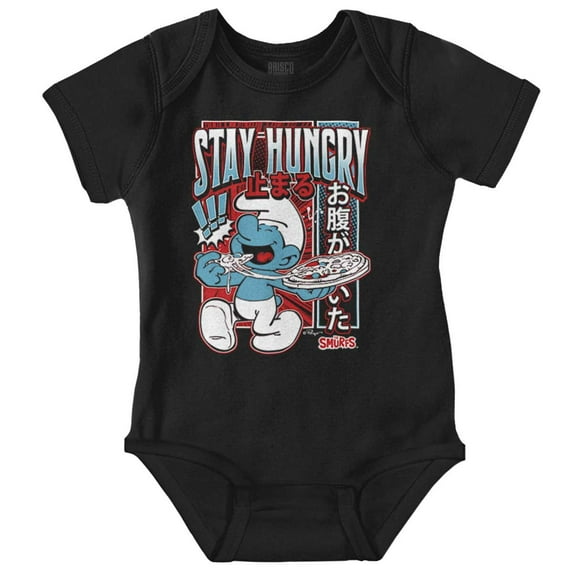 The Smurfs Cool Kanji Stay Hungry Romper Boys or Girls Infant Baby Brisco Brands 12M