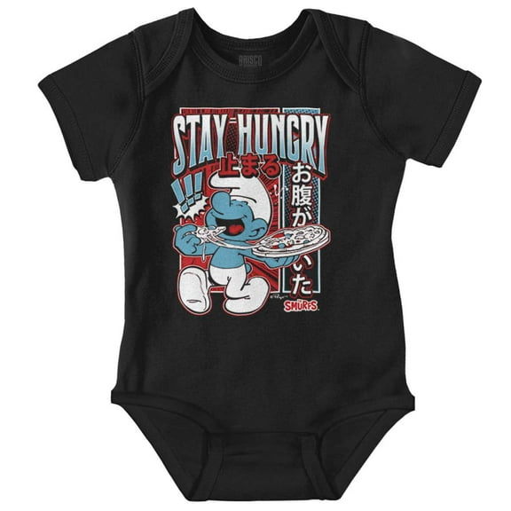 The Smurfs Cool Kanji Stay Hungry Romper Boys or Girls Infant Baby Brisco Brands 24M