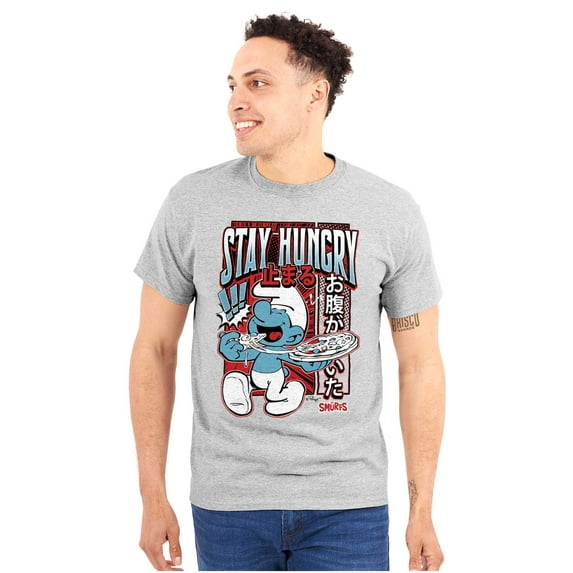 The Smurfs Cool Kanji Stay Hungry Unisex Plus Size Graphic Tee Brisco Brands 2X