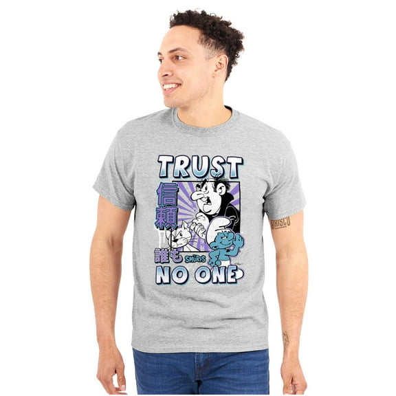 The Smurfs Cool Kanji Trust No One Men's Big & Tall Crewneck Graphic Tee Brisco Brands 2X
