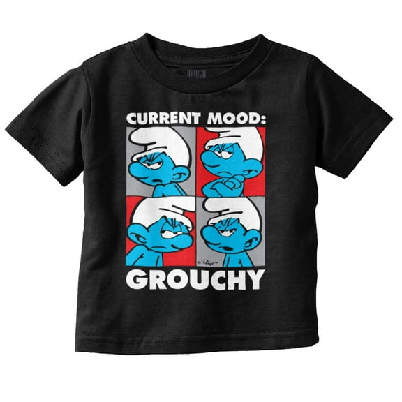 The Smurfs Current Mood Grouchy Toddler Boy Girl T Shirt Infant Toddler Brisco Brands 2T