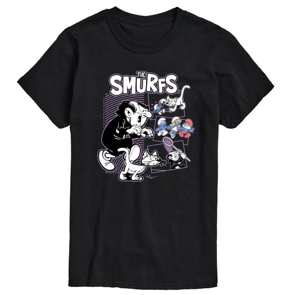 The Smurfs - Gargamel And Azrael - Men's Short Sleeve Graphic T-Shirt