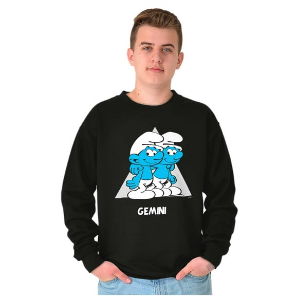 The Smurfs Gemini Twins Zodiac Sign Unisex Plus Size Sweatshirt Brisco Brands 3X