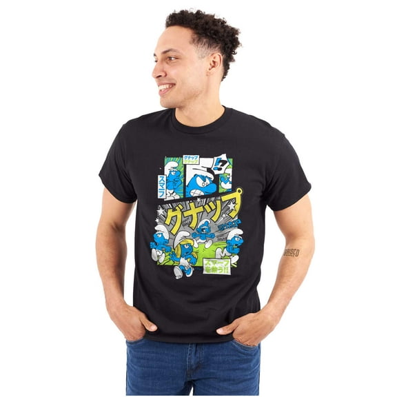 The Smurfs Gnap Attack Comic Book Men's Graphic T Shirt Tees Brisco Brands S