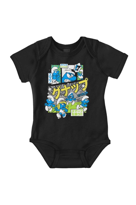 The Smurfs Gnap Attack Comic Book Romper Boys or Girls Infant Baby Brisco Brands 24M