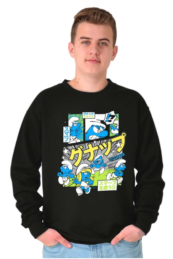 The Smurfs Gnap Attack Comic Book Sweatshirt for Men or Women Brisco Brands X