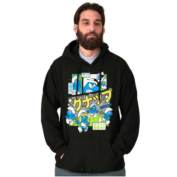 The Smurfs Gnap Attack Comic Book Unisex Plus Size Hoodie Brisco Brands 2X