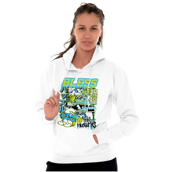 The Smurfs Kanji Bless the Hustle Hoodie Sweatshirt Women Men Brisco Brands X