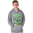 thumbnail image 1 of The Smurfs Kanji Bless the Hustle Unisex Plus Size Zip Hoodie Brisco Brands 2X, 1 of 5