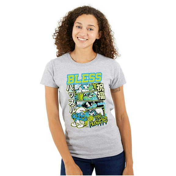 The Smurfs Kanji Bless the Hustle Women's Plus Size Shirt Brisco Brands 2X