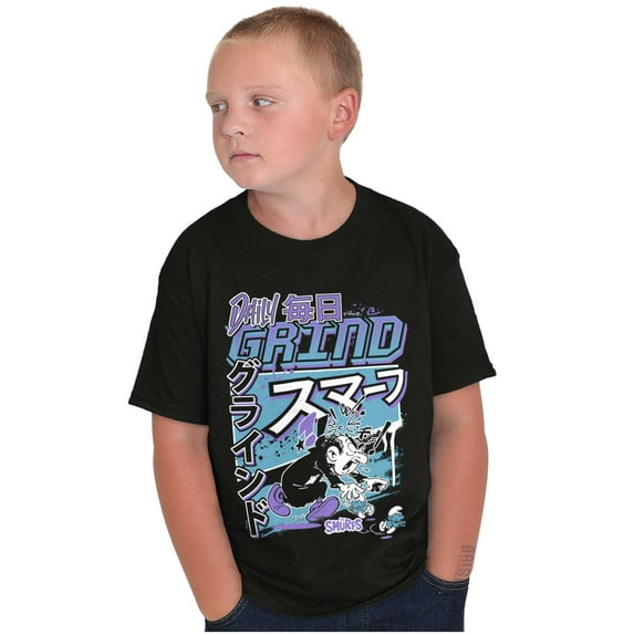The Smurfs Kanji Gargamel Daily Grind Boys Kids T Shirt Tees Tops Teen Brisco Brands L