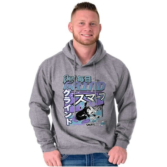 The Smurfs Kanji Gargamel Daily Grind Men Big & Tall Graphic Hoodie Brisco Brands 5X