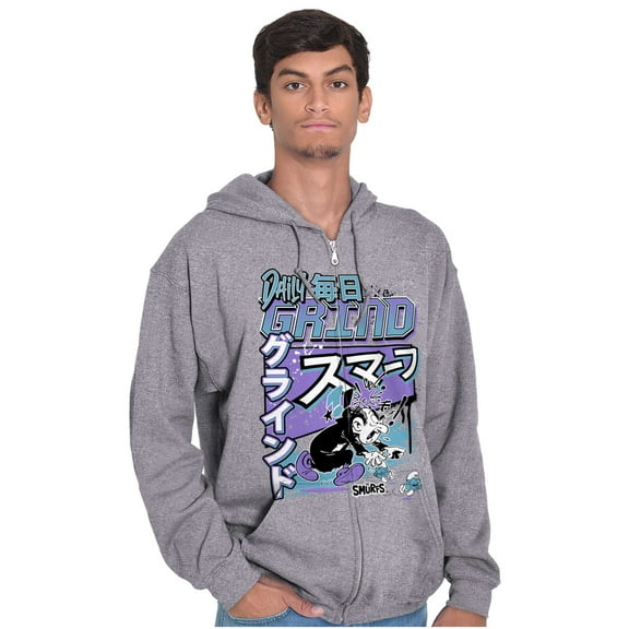 The Smurfs Kanji Gargamel Daily Grind Men Big & Tall Zip Hoodie Brisco Brands 5X