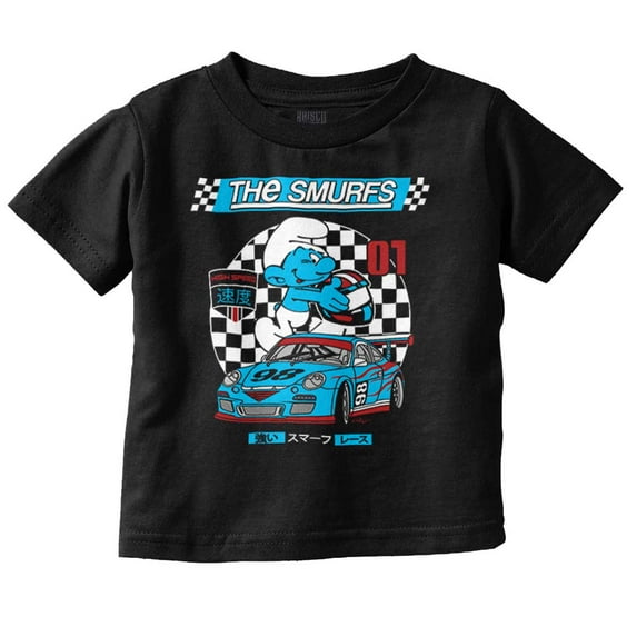 The Smurfs Kanji High Speed Racecar Youth T Shirt Tee Boys Infant Toddler Brisco Brands 6M